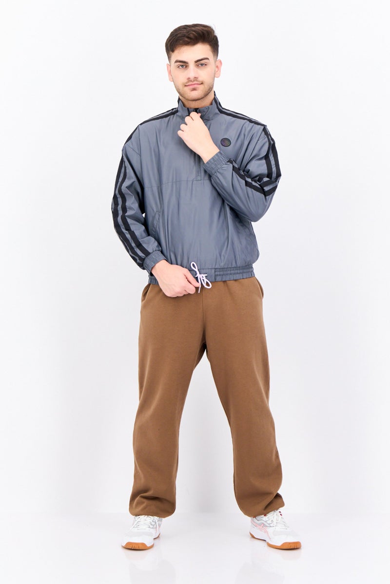 Adidas Men Sportswear Fit Long Sleeve Outdoor Jacket, Grey - Image 4