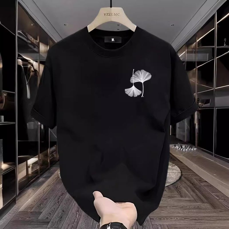 Casual Fashion Heavy Cotton Short-Sleeved T-Shirt Men'S Summer Arrival Explosions All-Match Fashion Brand Half-Sleeved T-Shirt Hugh - Image 4