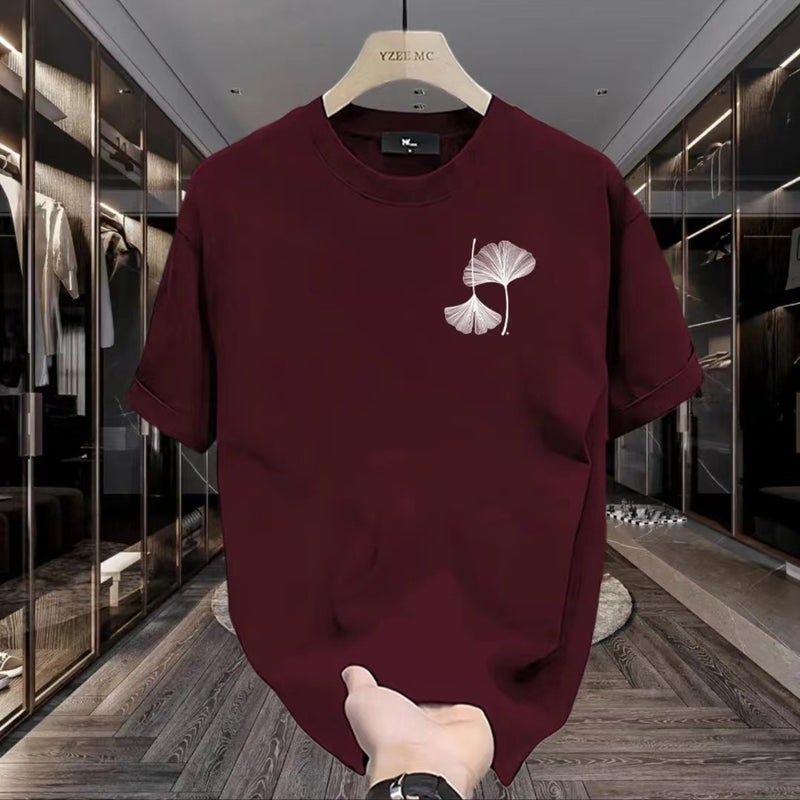 Casual Fashion Heavy Cotton Short-Sleeved T-Shirt Men'S Summer Arrival Explosions All-Match Fashion Brand Half-Sleeved T-Shirt Hugh - Image 5