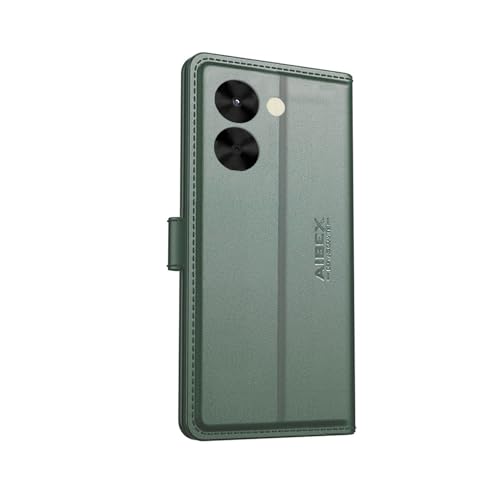 AIBEX ® Compatible for Redmi A5 / Poco C71 Flip Cover Leather Finish with Magnatic Closure | Inside TPU with Card Pockets | Wallet Stand | Complete Protection Flip Case -Green - Image 2