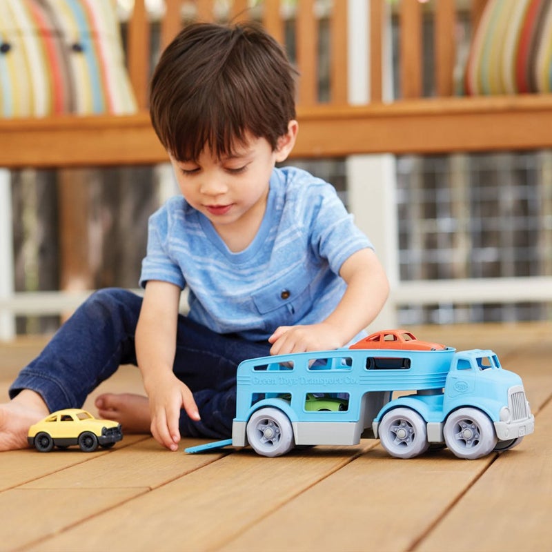 Green Toys Car Carrier, Blue - Pretend Play, Motor Skills, Kids Toy Vehicle. No BPA, phthalates, PVC. Dishwasher Safe, Recycled Plastic, Made in USA. - Image 3