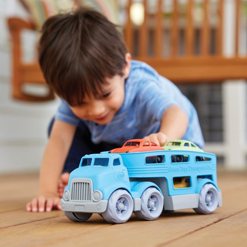 Green Toys Car Carrier, Blue - Pretend Play, Motor Skills, Kids Toy Vehicle. No BPA, phthalates, PVC. Dishwasher Safe, Recycled Plastic, Made in USA. - Image 2