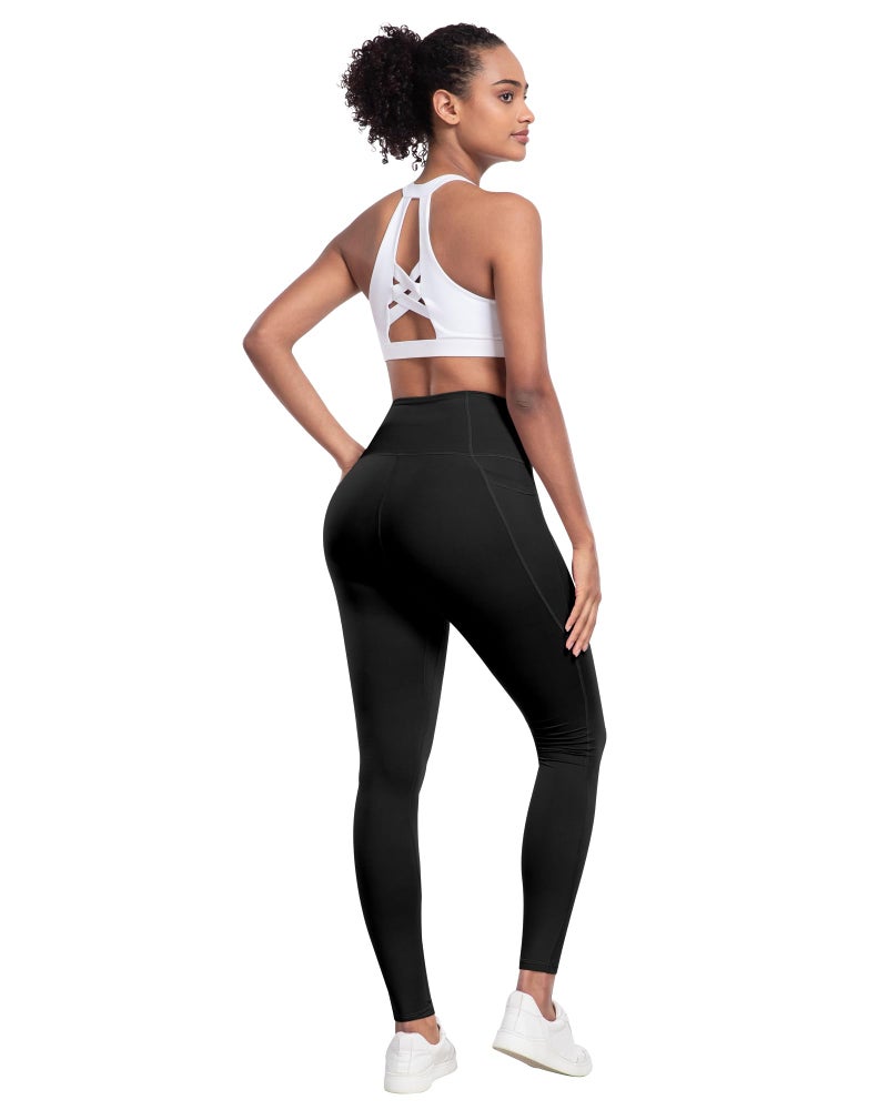 LZYVOO Leggings with Pockets for Women, 6 Packs Soft High Waisted Tummy Control Workout Yoga Pants(6Black-L) - Image 5