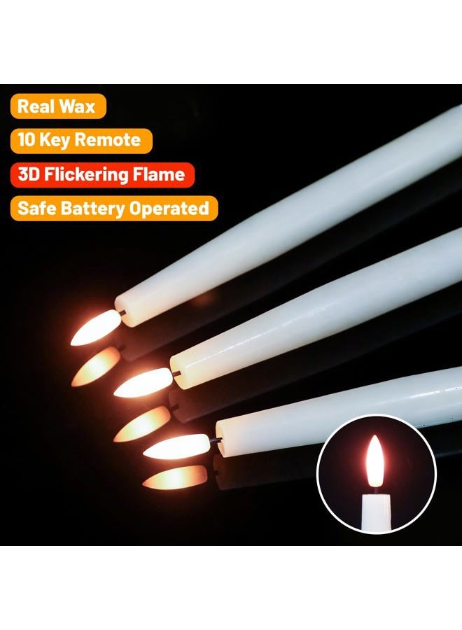 Wondise Rechargeable Flameless Taper Candles, Battery Operated Candles with Remote&Timer, Real Wax LED Candlesticks 3D Wick Flickering for Home Wedding Christmas Decor - Image 3