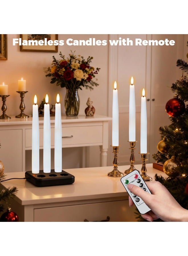 Wondise Rechargeable Flameless Taper Candles, Battery Operated Candles with Remote&Timer, Real Wax LED Candlesticks 3D Wick Flickering for Home Wedding Christmas Decor - Image 5