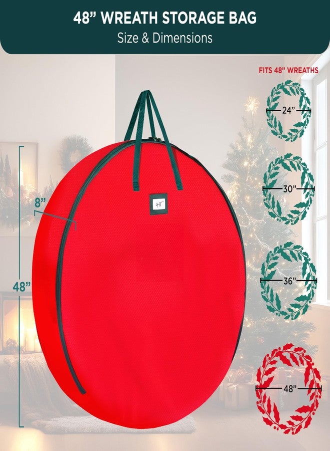 HOLDN’ STORAGE حقيبة تخزين أكاليل الزهور من هولدن ستوريدج، 48 بوصة - أحمر - Image 4