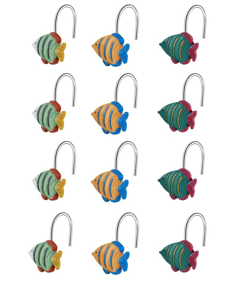 CandyGrid Fish Shower Curtain Hooks Rings for Under The Sea Bathroom Decor, Beach Shower Curtain Hooks, Nautical Shower Curtain Hooks, Decorative Shower Curtain Hooks for Bathroom - Set of 12 - Image 3