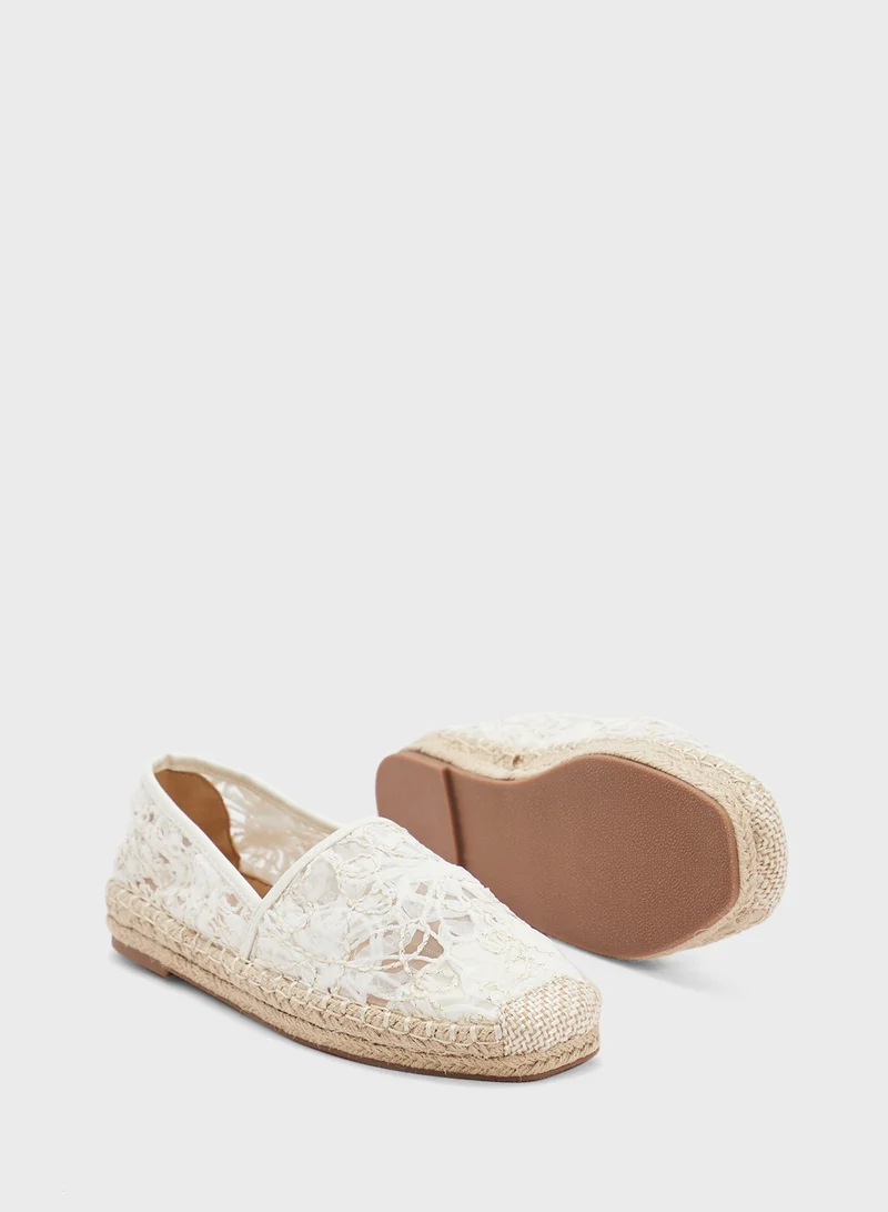 ELLA White Casual Lace Espadrille for Women | Best Price UAE