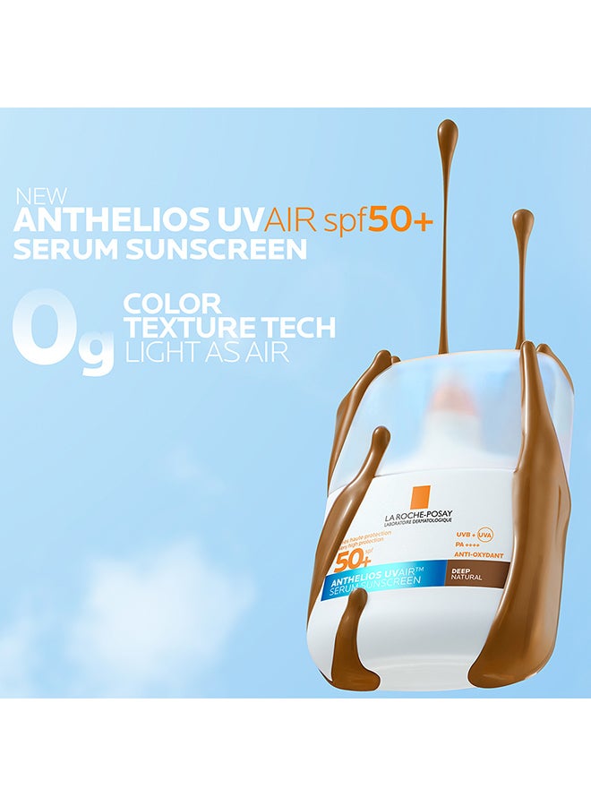 La Roche-Posay Anthelios UVAir Deep Natural Shade Sunscreen Serum SPF 50+ with Niacinamide; Daily Facial Sunblock for Men/Women; Light as Air Texture with Invisible Finish for All Skin Types 50ML - Image 2