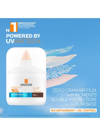 لاروش بوزيه أنثيليوس UVAir سيروم واقي الشمس لون طبيعي داكن +SPF 50 مع النياسيناميد، واقي يومي للوجه للرجال والنساء، قوام خفيف كالهواء بلمسة نهائية غير مرئية لجميع أنواع البشرة، 50 مل - view 5