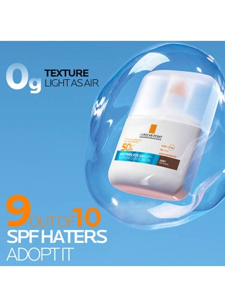 لاروش بوزيه أنثيليوس UVAir سيروم واقي الشمس لون طبيعي داكن +SPF 50 مع النياسيناميد، واقي يومي للوجه للرجال والنساء، قوام خفيف كالهواء بلمسة نهائية غير مرئية لجميع أنواع البشرة، 50 مل - view 2