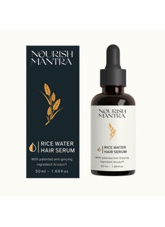 NOURISH MANTRA Antigreying Rice Water Serum With Rice Water Arcolys & Fenugreek Extract/Shows Effective Results Against Grey Hair & Hair Aging Signs/For Men & Women/All Hair Types(50Ml)  - Image 1