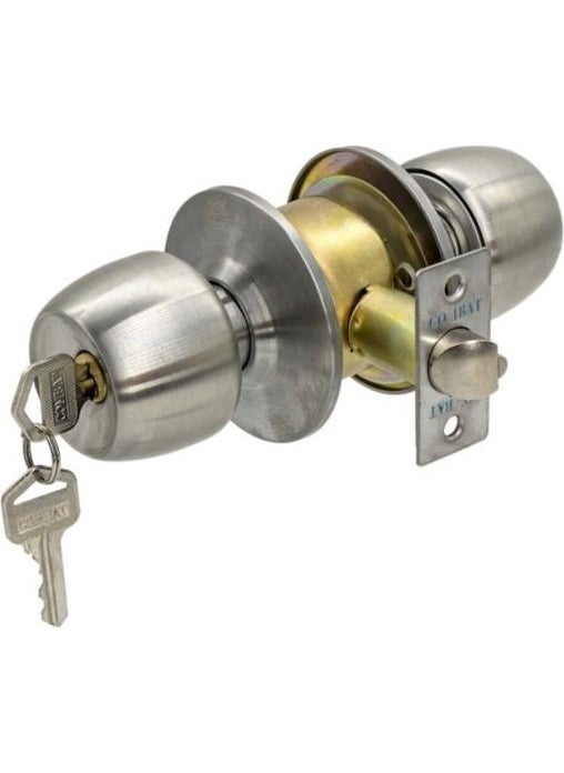 Gürçay Hotel Type Knob Room Door Lock with Key and Button  - Image 1