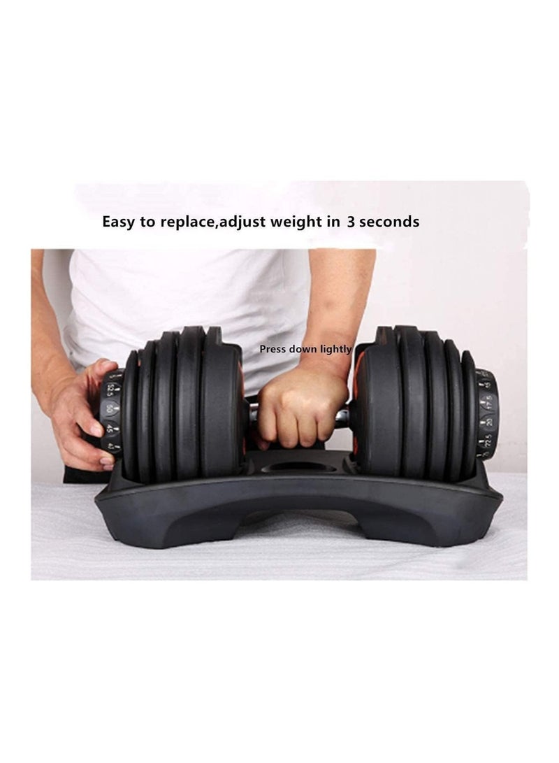 دمبل مزدوج قابل للتعديل، معدات تدريب شاملة احترافية لصالة الألعاب الرياضية المنزلية، مقبض غير قابل للانزلاق، مقاوم للصدأ 56 كجم - Image 5