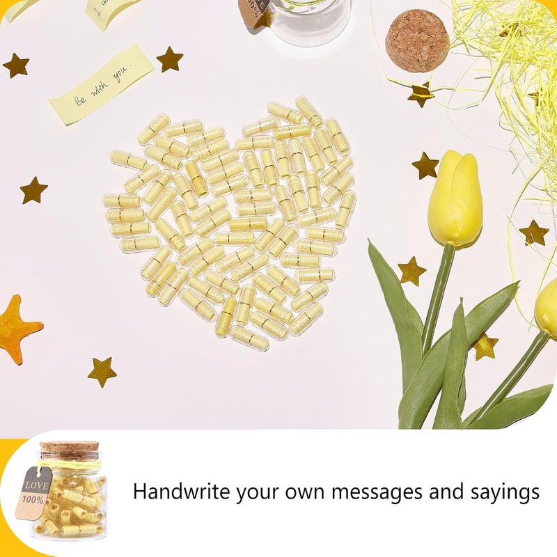 Tintnut Valentines Love Capsule Letters Romantic Yellow Paper Love Message Pills in Glass Bottles Love Letter Cute Secret Letters with Gold Metal Rings Birthday Gift for Boyfriend/girlfriend - Image 5
