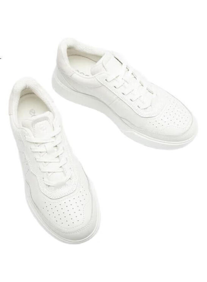 Ecco 25-year Spring New Thick-soled Casual Sneakers Street Basketball Shoes Women's Shoes 272813 White/gray-white 37 - Image 3