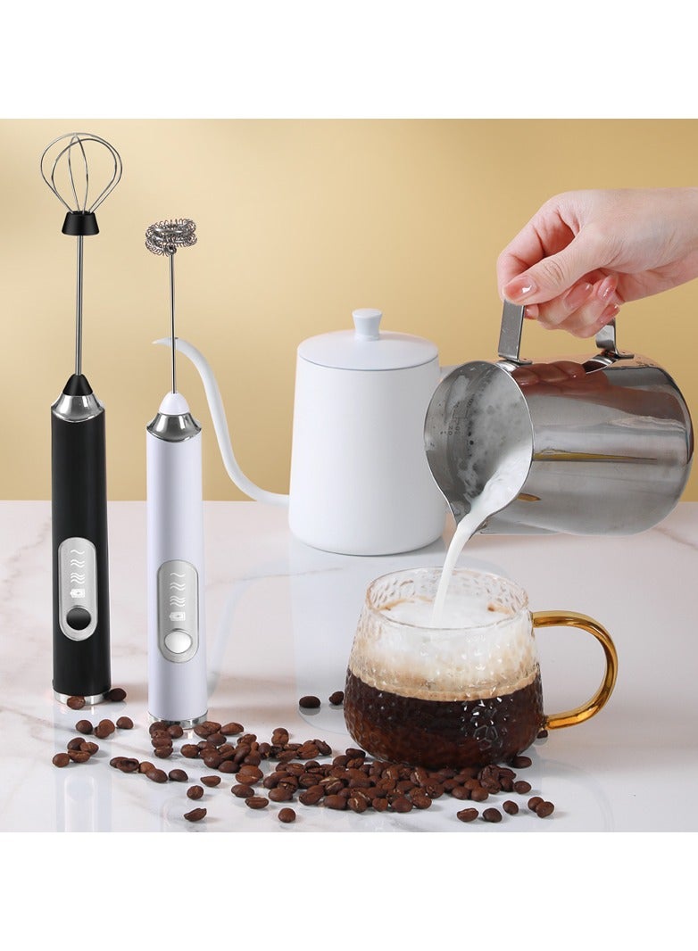 Whisk 2 in 1 Electric Milk Frother And Egg Beater Set / Black or Silver delivery randomly - Image 1