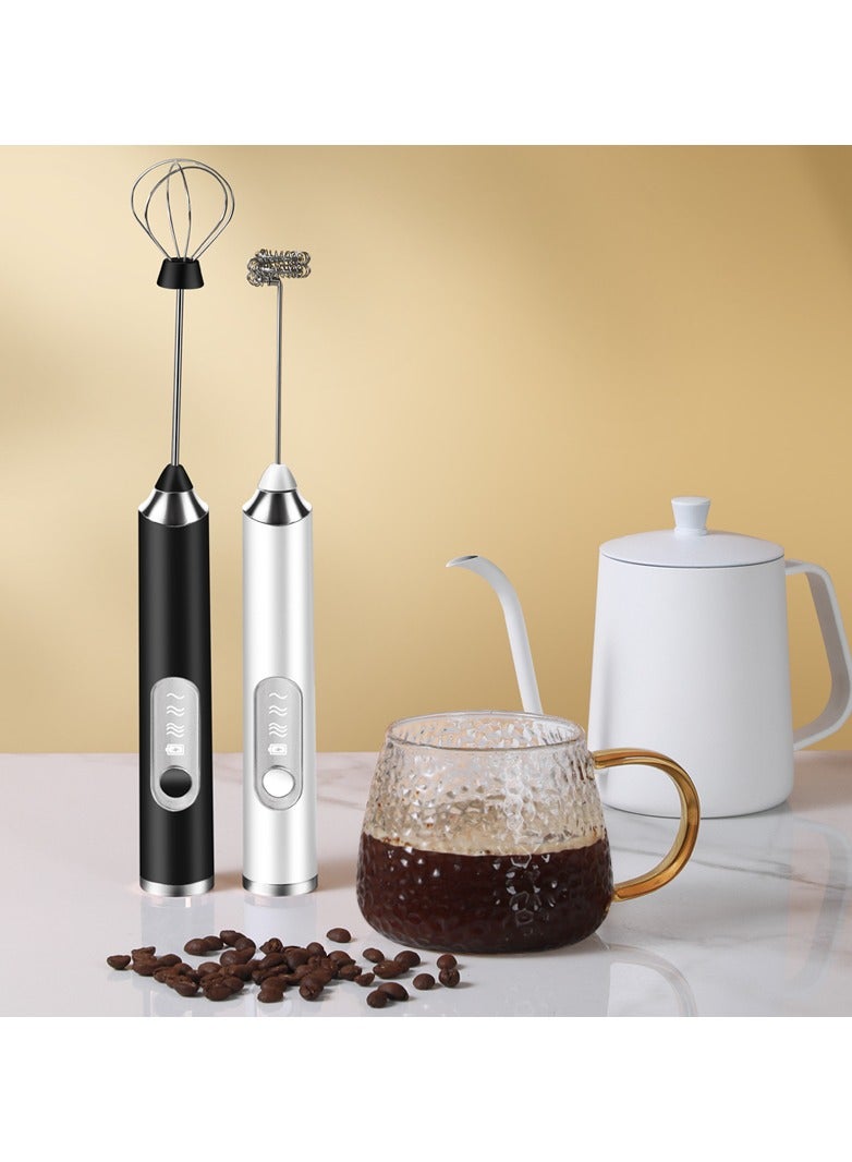 Whisk 2 in 1 Electric Milk Frother And Egg Beater Set / Black or Silver delivery randomly - Image 4
