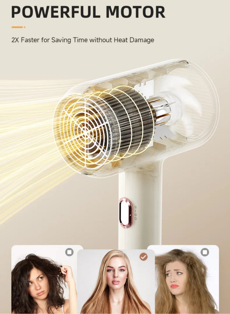 Hair Dryer – 1800W Powerful Blow Dryer for Women, 3 Heat Settings, Negative Ion Technology, Hanging Hook, Lightweight Hair Styler, Air 7