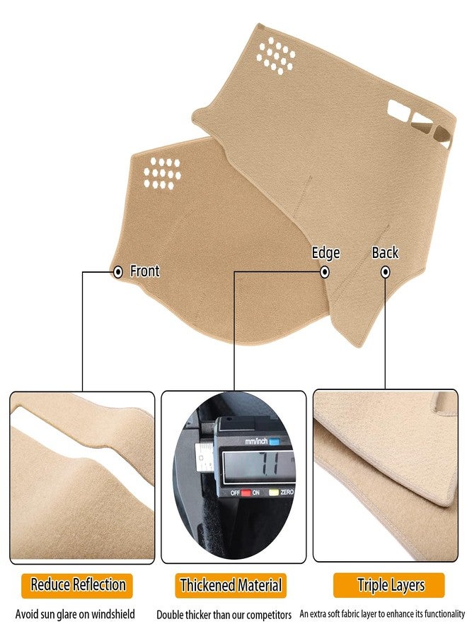 BLIBLIUNIT Dash Cover Mat Custom Fit for Lexus ES350 2007-2012, Dashboard Cover Pad Carpet Protector (07-12 ES350 Beige) - Image 3
