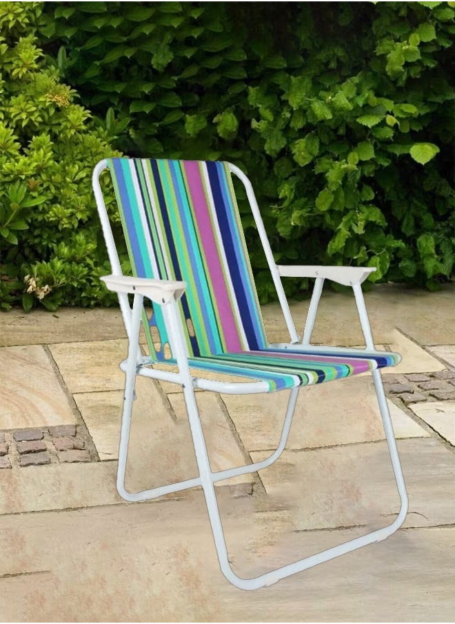 Cady One Folding striped pattern beach chair for patio, fishing, picnics and outdoor BBQ  - Image 2