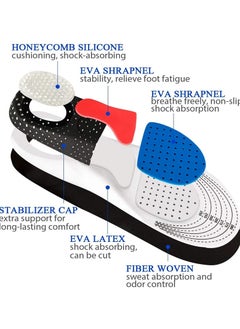 AROAQ Orthopedic Insoles for Man Women Memory Foam Cushion Gel Insole Silicone Arch Support Pads Sport Shoe Pad Soft Running Insert  - Image 2