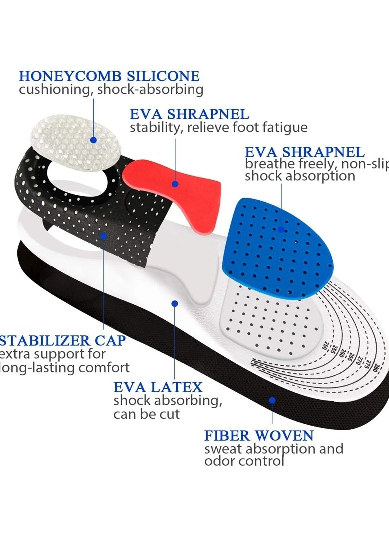 AROAQ Orthopedic Insoles for Man Women Memory Foam Cushion Gel Insole Silicone Arch Support Pads Sport Shoe Pad Soft Running Insert  - Image 2