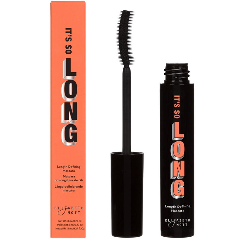 Elizabeth Mott Black Lengthening Mascara  SmudgeProof WaterResistant No Clump or Flake Volumizing Curling  LashExtending Fiber Formula with CCurve Silicone Brush for Full Long Lashes  8ml