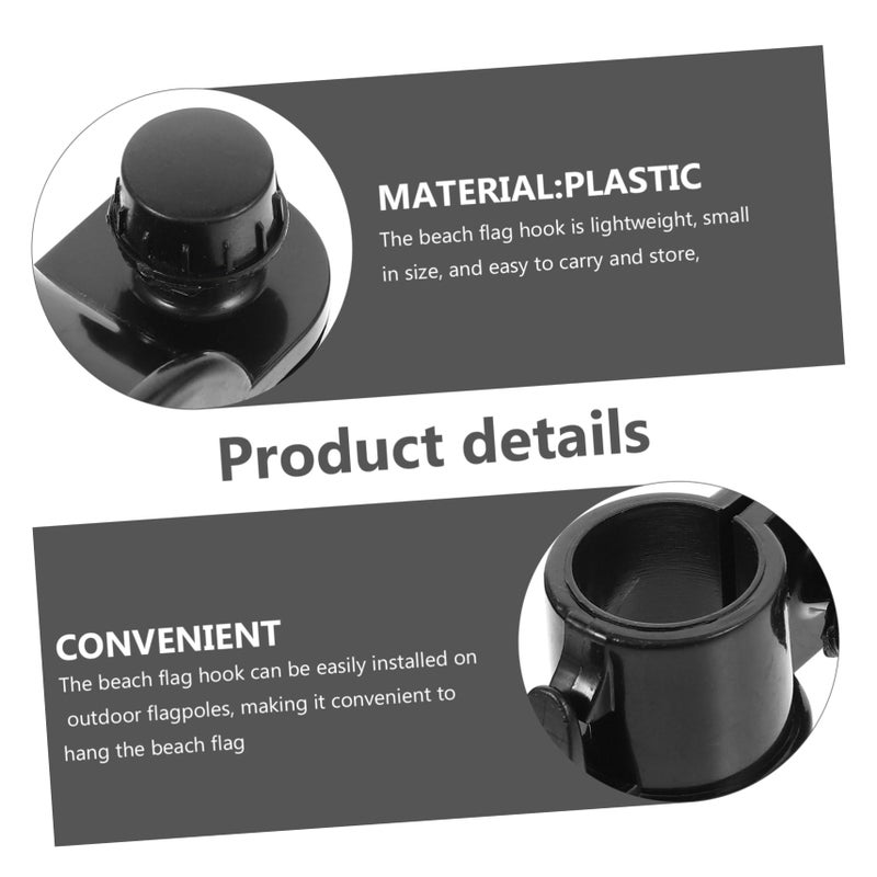 2pcs Plastic Flagpole Clamp Set for Outdoor Garden and Beach Flags - Image 3