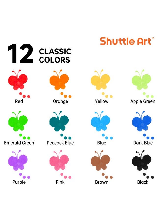 Shuttle Art Dot Makers, 12 Colors Bingo Daubers with 20 Unique Patterns of Dot Book for Toddler Art Activities, Non-Toxic Washable Coloring Markers for Preschool Kids Learning - Image 2
