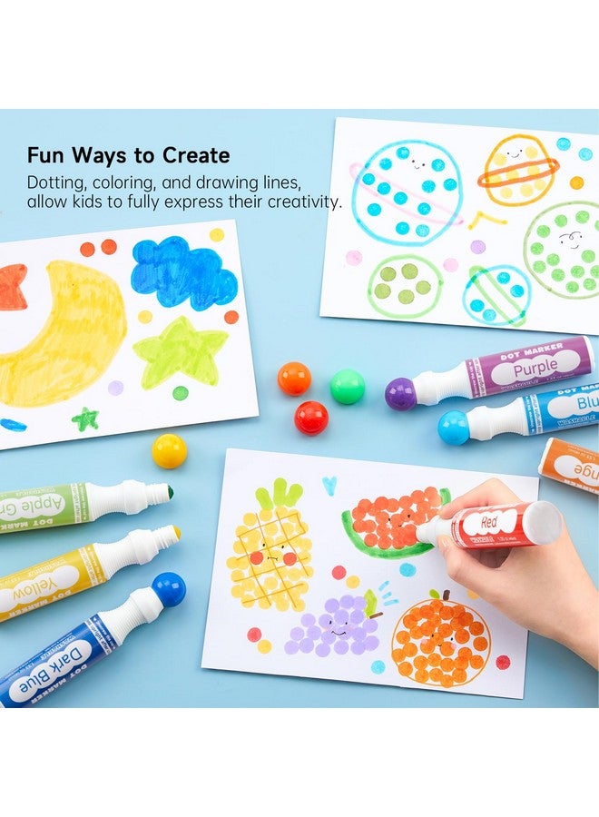 Shuttle Art Dot Makers, 12 Colors Bingo Daubers with 20 Unique Patterns of Dot Book for Toddler Art Activities, Non-Toxic Washable Coloring Markers for Preschool Kids Learning - Image 5