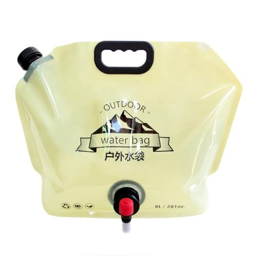 RENEWPOK Collapsible Water Container Bag with Spigot Outdoor Water Container BPA Free Food Grade Water Jug Folding Water Storage Bag for Camping Hiking Survival Kit Sport 8L21Gallon Green - Image 1