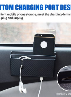 Excefore Car Seat Gap Storage Box, Multifunctional Center Console Organizer with Mobile Phone Holder and Glasses Storage (Black)  - Image 4