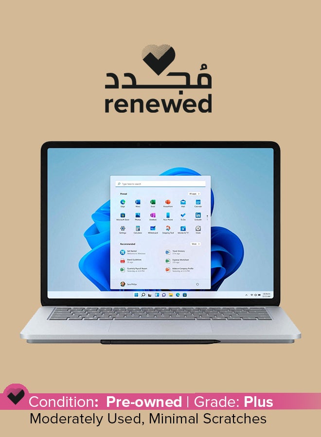 مايكروسوفت متجدد - Surface Laptop Studio - شاشة لمس 14.4 بوصة - Intel Core i7-11TH - ذاكرة 32 جيجابايت - رسومات 4 جيجابايت NVIDIA GeForce RTX 3050 Ti - 1 تيرابايت SSD - - - Image 1