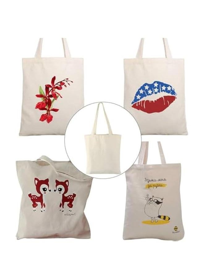 HOOKOR 6 Pcs Canvas Tote Bags,Heavy Duty and Strong Easter Hunter Bag Shopping Grocery Bag Blank Cotton Bags for Decorating Crafts DIY,Painting  - Image 3
