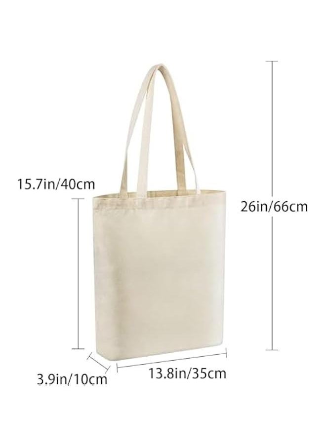 HOOKOR 6 Pcs Canvas Tote Bags,Heavy Duty and Strong Easter Hunter Bag Shopping Grocery Bag Blank Cotton Bags for Decorating Crafts DIY,Painting  - Image 2