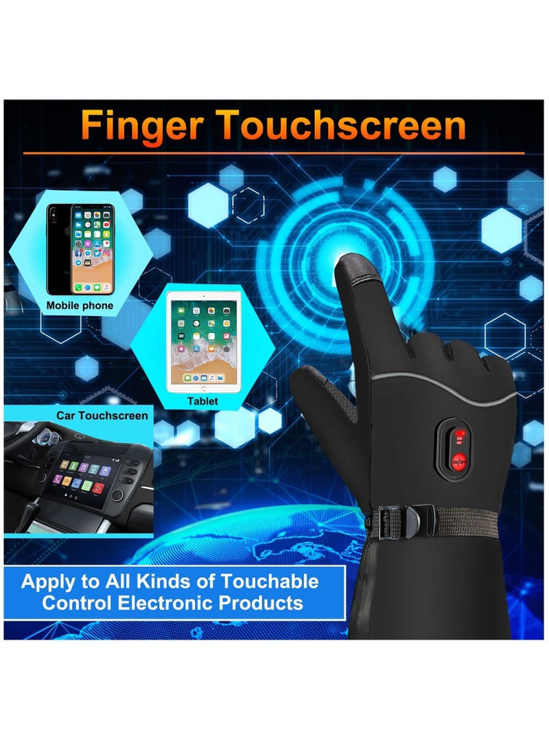 Y&D Heated Gloves, Electric Gloves Camping Hand Warmers Winter Warm Touchscreen for Men Women - Waterproof Windproof Glove Outdoor Cycling Skiing Hiking Working - Image 4