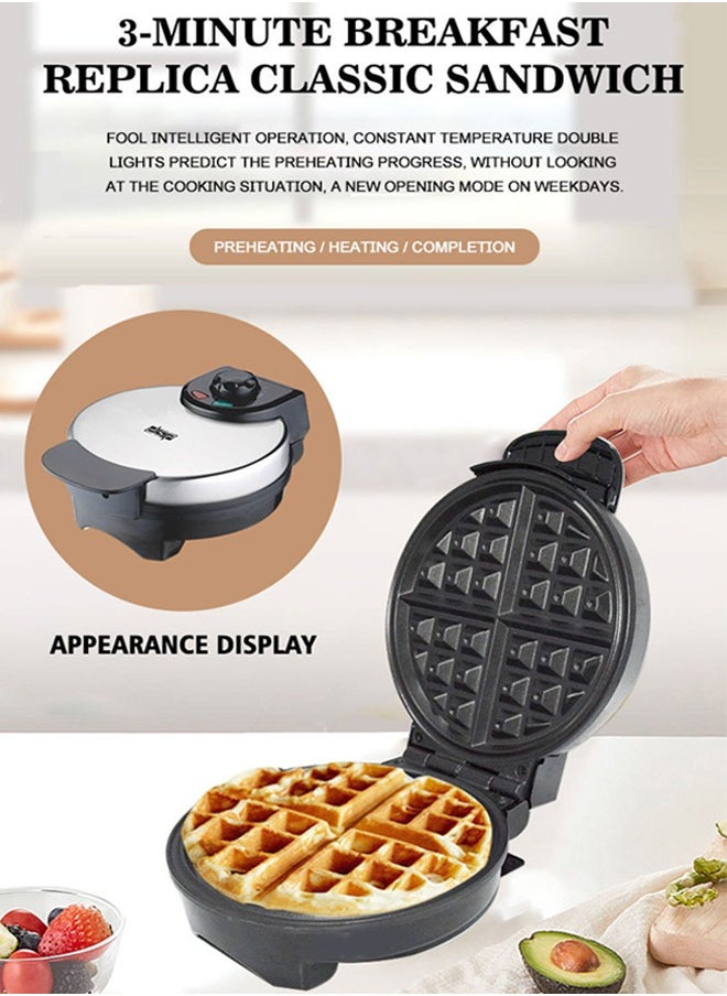 DSP Electric Waffle Maker,850W Non-Stick Plates,Adjustable Browning Control, Indicator Lights & Double-Sided Heating,Stainless Steel,KC1048  - Image 2
