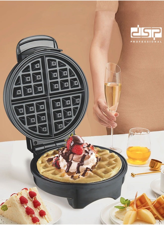 DSP Electric Waffle Maker,850W Non-Stick Plates,Adjustable Browning Control, Indicator Lights & Double-Sided Heating,Stainless Steel,KC1048  - Image 1
