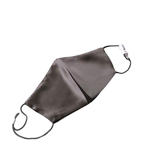 ROSEWARD Silk Face Mask for Women Grey Mask Reusable Breathable Mask for Men-Dark Gray - Image 1