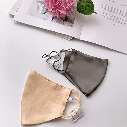 ROSEWARD Silk Face Mask for Women Grey Mask Reusable Breathable Mask for Men-Dark Gray - Image 4
