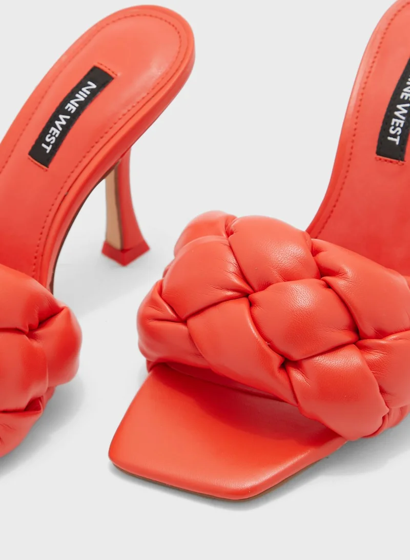 NINE WEST Quilted Faux Leather Heel Sandals