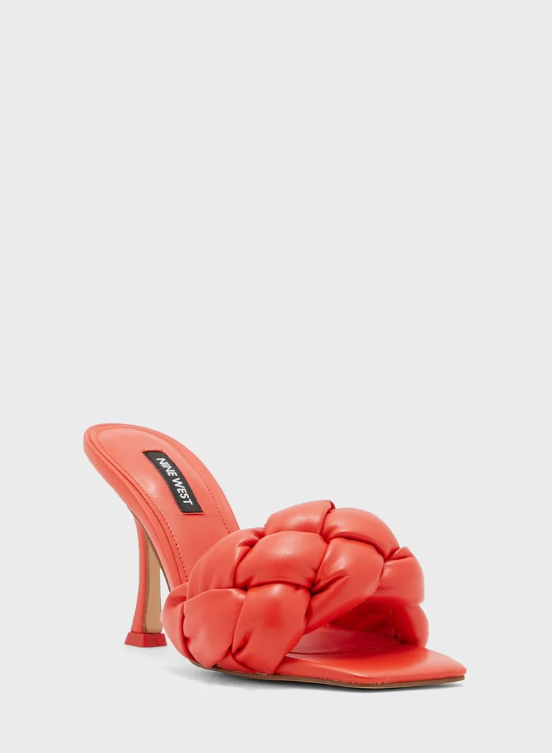 NINE WEST Quilted Faux Leather Heel Sandals