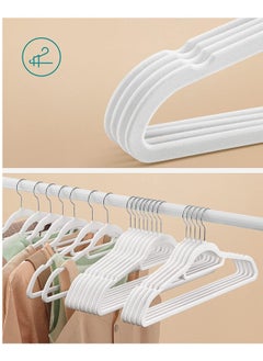 TYCOM Tycom Non-Slip Velvet Hangers - Suit Hangers (50 Pack) Ultra Thin Space Saving 360 Degree Swivel Hook Clothes Hangers Hold Up-to 10 Lbs, for Coats, Jackets, Pants, Dress Clothe- With Bar 50pcs Beige  - Image 3