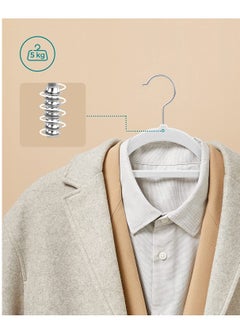TYCOM Tycom Non-Slip Velvet Hangers - Suit Hangers (50 Pack) Ultra Thin Space Saving 360 Degree Swivel Hook Clothes Hangers Hold Up-to 10 Lbs, for Coats, Jackets, Pants, Dress Clothe- With Bar 50pcs Beige  - Image 5