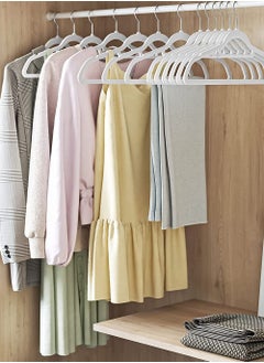 TYCOM Tycom Non-Slip Velvet Hangers - Suit Hangers (50 Pack) Ultra Thin Space Saving 360 Degree Swivel Hook Clothes Hangers Hold Up-to 10 Lbs, for Coats, Jackets, Pants, Dress Clothe- With Bar 50pcs Beige  - Image 4