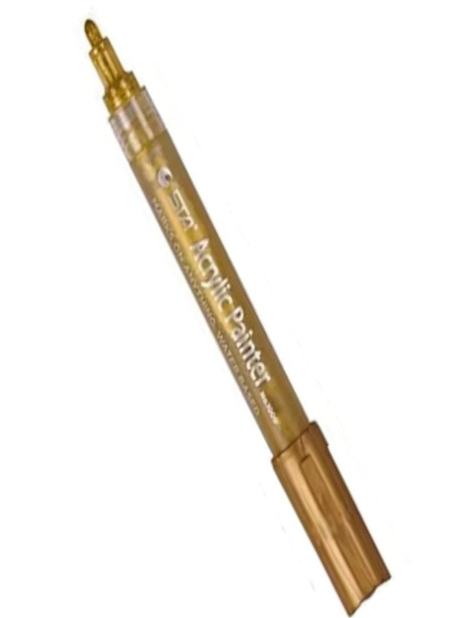 FEELHIGH Acrylic Permanent Paint Marker Pen Medium For Art Rock Painting, Stone, Wood, Canvas, Glass, Metal, Ceramic, Tire, Graffiti, Paper, Drawing, Highlight Water-Based Paint Sets (Gold) - Image 1