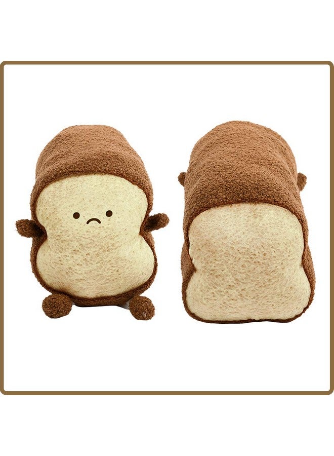 دينتران وسادة من شرائح الخبز المحمص، وسادة محشوة على شكل خبز محمص، وسادة محشوة على شكل خبز محمص ناعم مع تعبيرات وجهية، وسادة أريكة ممتعة، دمية محشوة للأطفال والكبار، هدية لديكور غرفة النوم المنزلية، مقاس 15 بوصة - Image 2