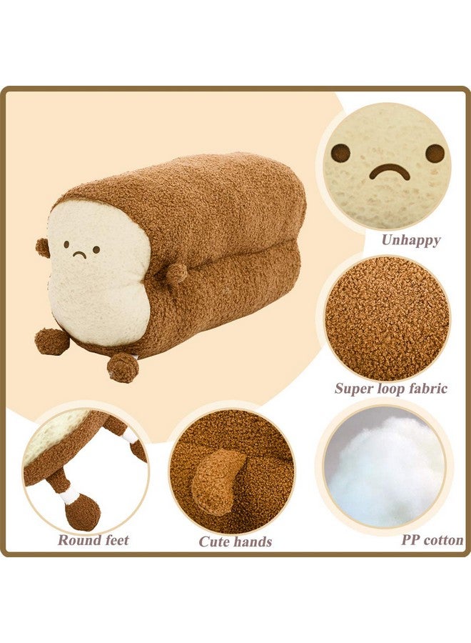 دينتران وسادة من شرائح الخبز المحمص، وسادة محشوة على شكل خبز محمص، وسادة محشوة على شكل خبز محمص ناعم مع تعبيرات وجهية، وسادة أريكة ممتعة، دمية محشوة للأطفال والكبار، هدية لديكور غرفة النوم المنزلية، مقاس 15 بوصة - Image 5