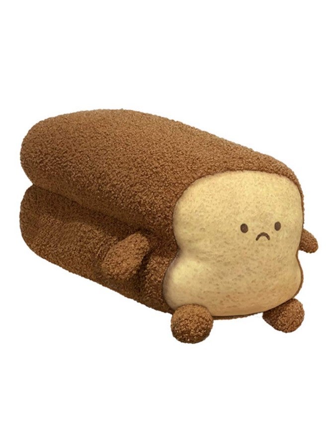 دينتران وسادة من شرائح الخبز المحمص، وسادة محشوة على شكل خبز محمص، وسادة محشوة على شكل خبز محمص ناعم مع تعبيرات وجهية، وسادة أريكة ممتعة، دمية محشوة للأطفال والكبار، هدية لديكور غرفة النوم المنزلية، مقاس 15 بوصة - Image 1